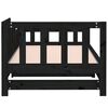 vidaXL Izvlečna dnevna postelja črna 2x(80x200) cm trdna borovina