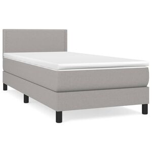 vidaXL Box spring postelja z vzmetnico svetlo siva 80x200 cm blago