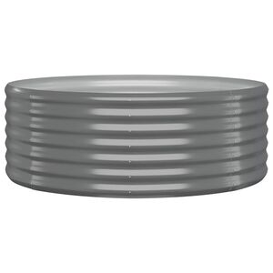 vidaXL Visoka greda iz cinkanega jekla 100x100x36 cm siva