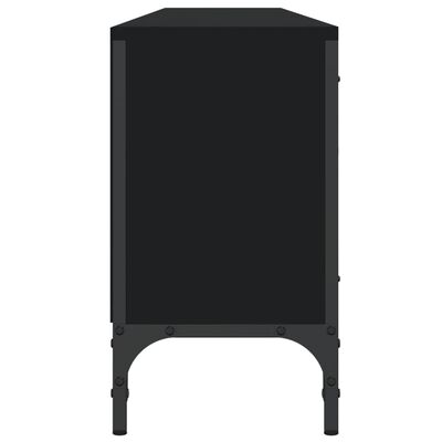 vidaXL TV omarica s predalom črna 200x25x44 cm inženirski les