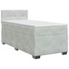vidaXL Postelja boxspring z vzmetnico Svetlo siva 100 x 200 cm Žamet