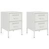 vidaXL Nočna omarica 2 kosa bela 36x39x50,5 cm jeklo