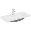 vidaXL Vgradni umivalnik s pipo 81x39x18 cm keramičen bel