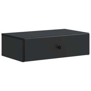vidaXL Stenska stranska miza Črna 59 x 34,5 x 17 cm Inženirski les