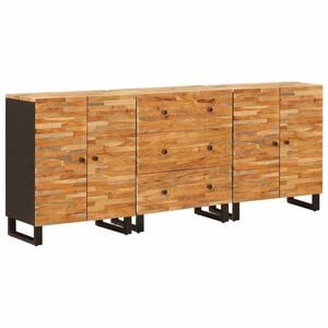 vidaXL Strani &scaron;al 3 kos 60 x 33 x 75 cm Masiven les manga Rjava