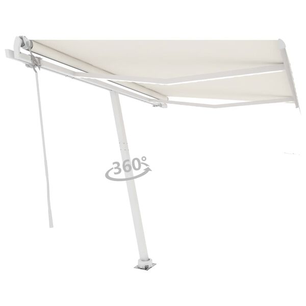 vidaXL Avtomatska tenda LED + senzor 350x250 cm krem