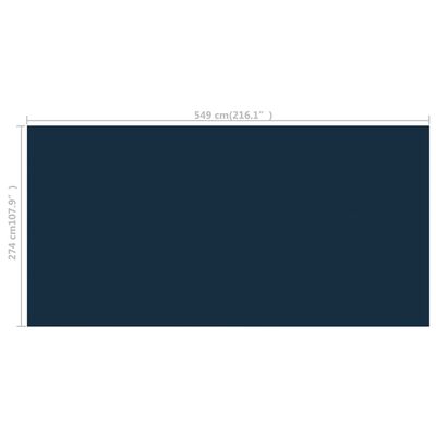 vidaXL Plavajoča PE solarna folija za bazen 549x274 cm črna in modra