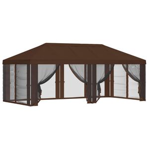 vidaXL Pokrov za gazebo s stranskimi stenami 6 x 3 m Rjava Poliester