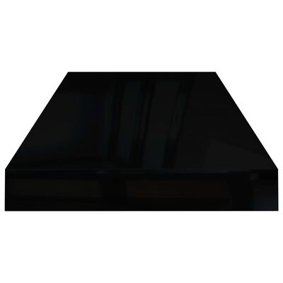 vidaXL Lebdeče polica visok sijaj črna 60x23,5x3,8 cm MDF