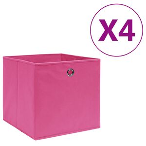 vidaXL &Scaron;katle 4 kosi netkano blago 28x28x28 cm roza