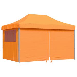 vidaXL Zložljivi pop-up &scaron;otor za zabave 4 stranice oranžna