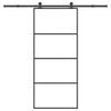 vidaXL Drsna vrata z opremo 90x205 cm ESG steklo in aluminij