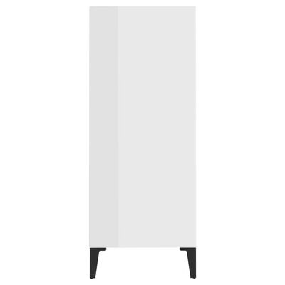 vidaXL Komoda visok sijaj bela 57x35x90 cm iverna plošča