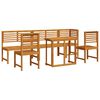 vidaXL Vrtnik Bistro Set 6 pcs Rjava Masiven les akacije