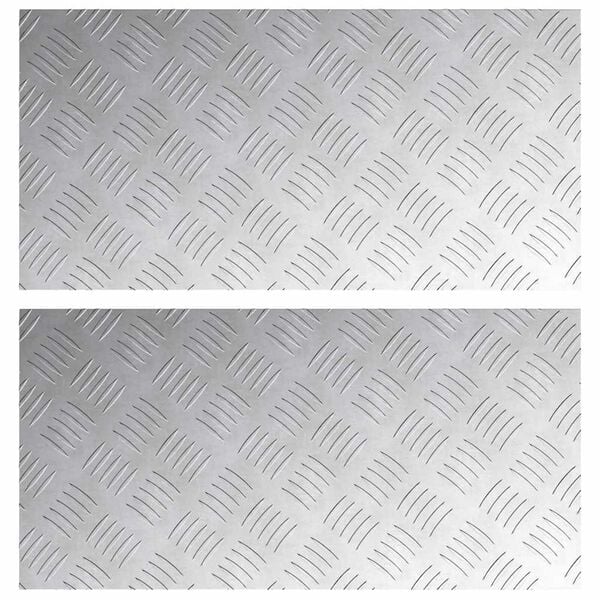 vidaXL Stopnice Pravokotna 2 pcs srebrna 60 x 30 cm Aluminij