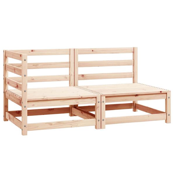 vidaXL Vrtna sedežna garnitura 2-delna trdna borovina