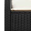 vidaXL Garden Sofa 2-sedežnik z blazinami&Table Black Poly Rattan