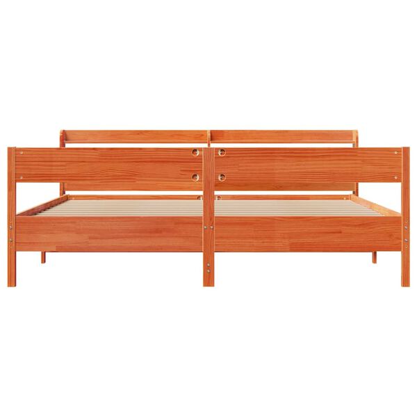 vidaXL Posteljni okvir brez vzmetnice vo&scaron;č. rjav 180x200 cm borovina