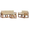 vidaXL Zunanja garnitura za sedenje z blazino 6 pcs Naravna in bež