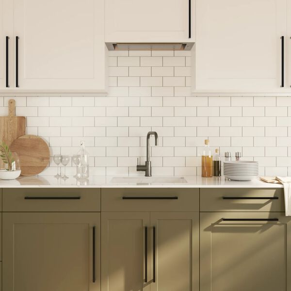 vidaXL Ročaji za omarico 10 kosov črni 320 mm nerjaveče jeklo