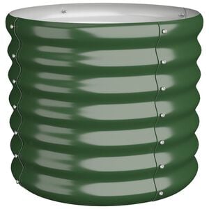 vidaXL Visoka greda iz cinkanega jekla 40x40x36 cm zelena