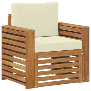 vidaXL Zunanji kavč Masivno akacijevo les in poliester Naravna