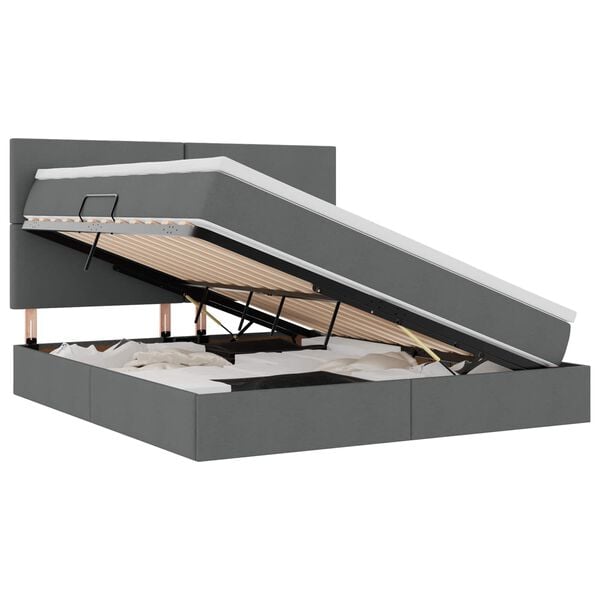 vidaXL Postelja z dodatnim prostorom za shranjevanje in LED osvetlitvijo
