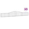 vidaXL Obokane gabion ko&scaron;are 9 kosa 400x30x40/60 cm pocinkano železo