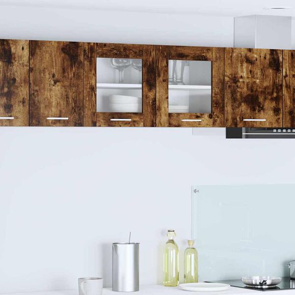 vidaXL Viseča omarica z vrati Dimljen hrast in bela 80 x 31 x 40 cm