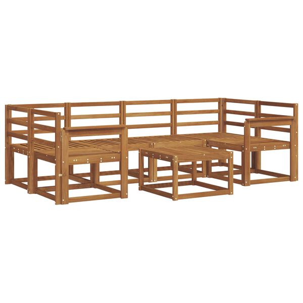 vidaXL Zunanja garnitura za sedenje 7 pcs Naravna Masiven les akacije
