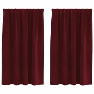 vidaXL Zatemnitvene zavese 2 pcs Vinorodna rdeča 140 x 140 cm Žamet
