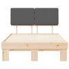 vidaXL Posteljni okvir z oblazinjenim vzglavjem z vzglavjem Temno siva