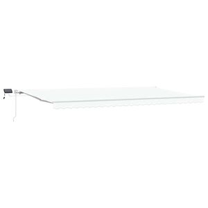 vidaXL Vlečna tenda Bela 600 &times; 300 cm Tkanina in aluminij