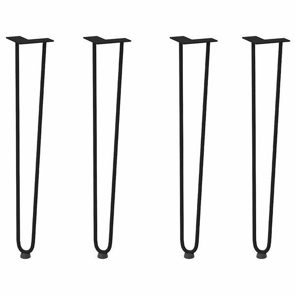 vidaXL Noge z lasmi za konzolne mizice 4 kosi črne barve 72 cm masivno jeklo