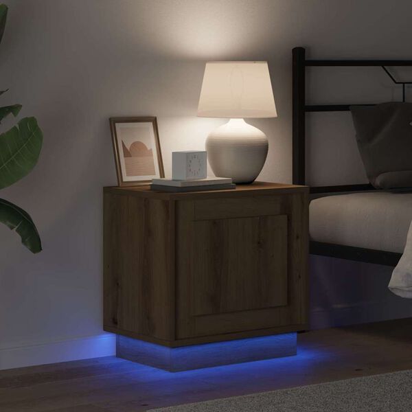 vidaXL Nočna omarica Umetni hrast 44 x 34,5 x 45 cm Konstruiran les