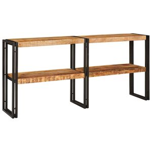 vidaXL Konzolna miza s polico Rjava 160 x 33 x 75 cm Masiven les manga