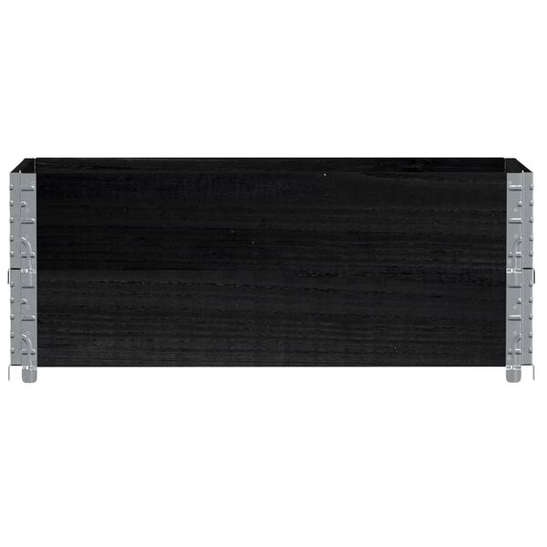 vidaXL Paletni okvirji 2 kosa črni 100x50 cm trdna borovina