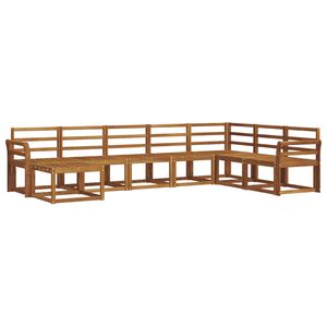 vidaXL Zunanja garnitura za sedenje 8 pcs Naravna Masiven les akacije