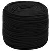 vidaXL Večnamenska vrv 8 mm 100 m Črna Poliester