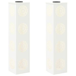 vidaXL Solarno LED svetilo za pot 2 kos Toplo bela 18 x 18 x 80 cm