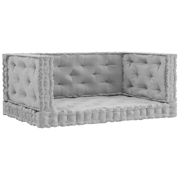 vidaXL Talne blazine za palete 4 kosi sive barve bombaž