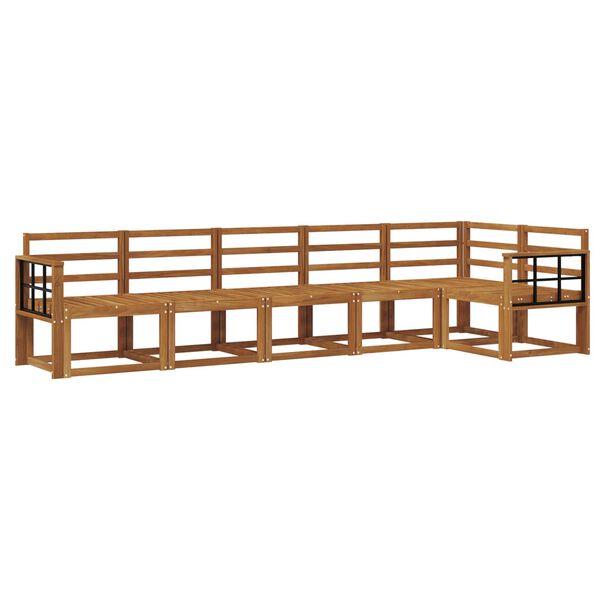 vidaXL Zunanja garnitura za sedenje 6 pcs Naravna Masiven les akacije