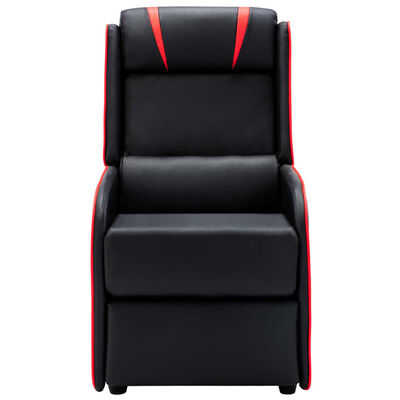 vidaXL Nastavljiv stol črno in rdeče umetno usnje