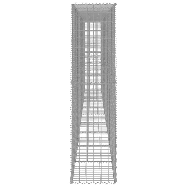 vidaXL Gabionska stena s pokrovom iz pocinkanega jekla 600x50x200 cm