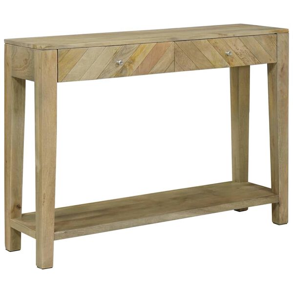 vidaXL Konzolna miza Naravna siva 110 x 30 x 80 cm Masiven les manga