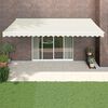 vidaXL Zložljiva tenda krem 5x3 m blago in aluminij