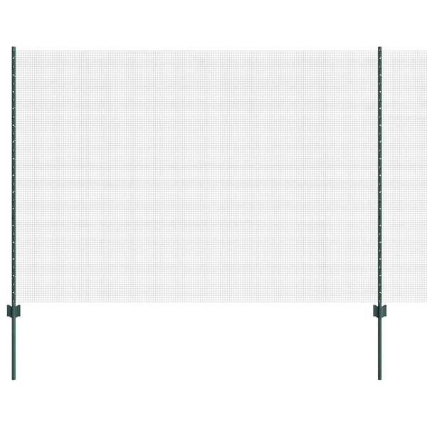 vidaXL Ograja s stebrom Zelena 1,6 x 25 m Jeklo in PVC