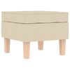 vidaXL Gugalni stol s stolčkom za noge krem blago