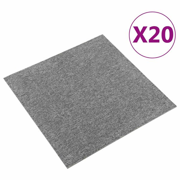 vidaXL Preproga 20 pcs Siva 50 x 50 cm 100% polipropilen