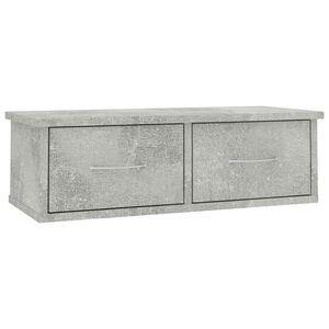 vidaXL Stenska polica s predali betonsko siva 60x26x18,5 cm